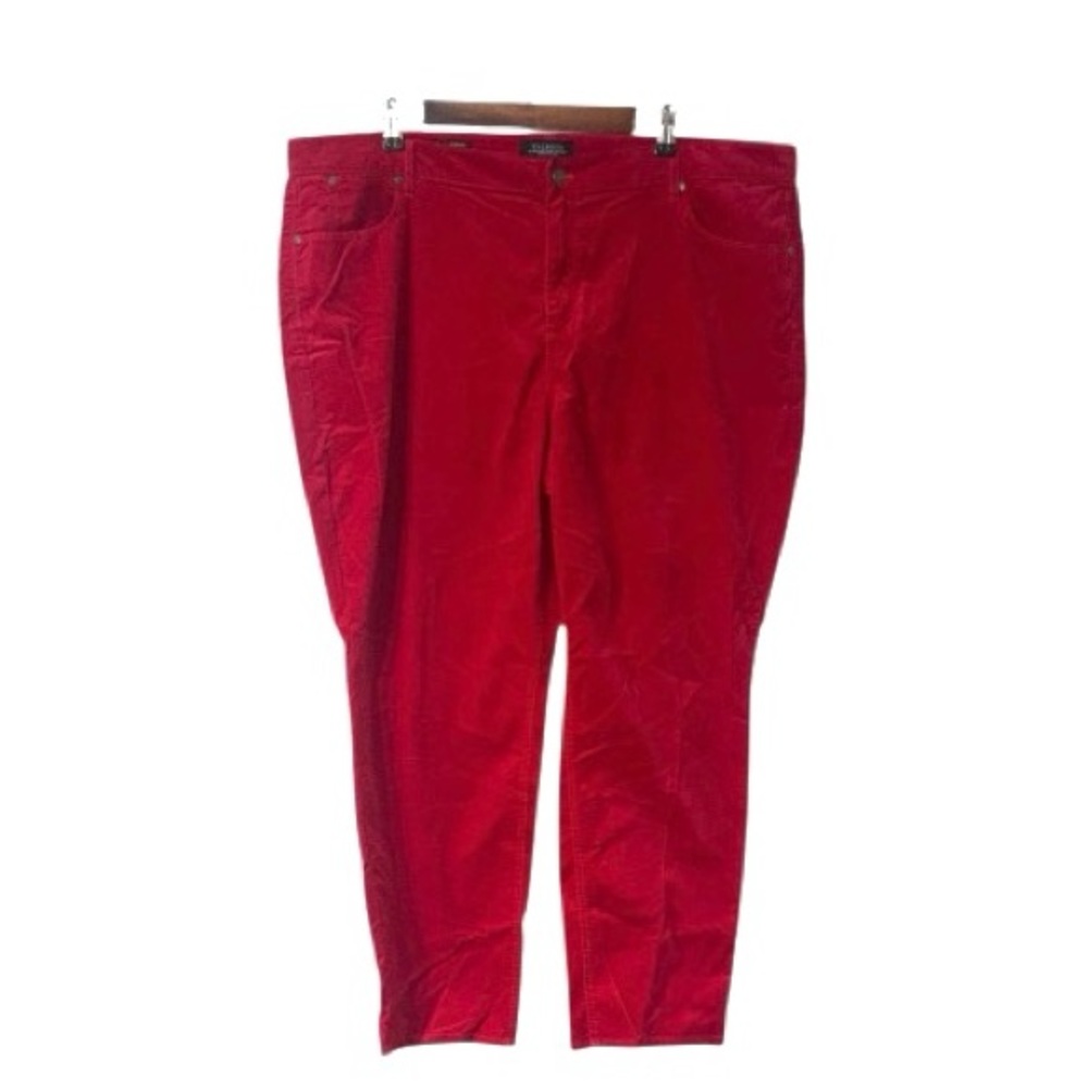 NEW Talbots Flawless Five-Pocket Red Velvet Straight Leg Pants Holiday Size 22WP
